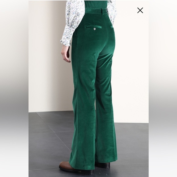 NWOT Weekend MaxMara label-cut Green Bootcut Trousers IT38 US2/4 - Picture 8 of 17
